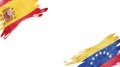 Flags of Spain andÃÂ Venezuela on White Background